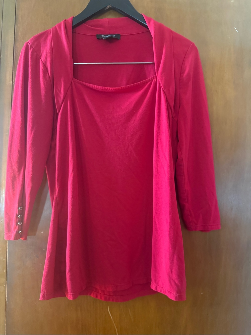 White House Black Market Red Layered Tunic Top
